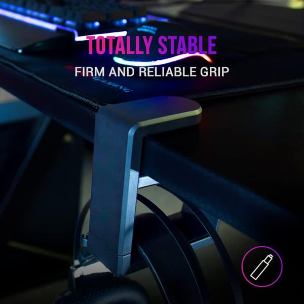 Klippbart headset-stativ, justerbart, 360º rotation