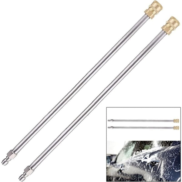 2-pack Förlängningsrör för högtryckstvätt, 43 cm 4000psi sprutpistol med 1/4 snabbkoppling för högtryckstvätt, rengöringsmaskin