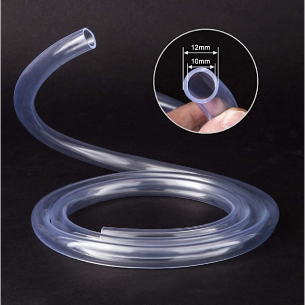 Transparent trykkslange 10 meter, 10×12mm