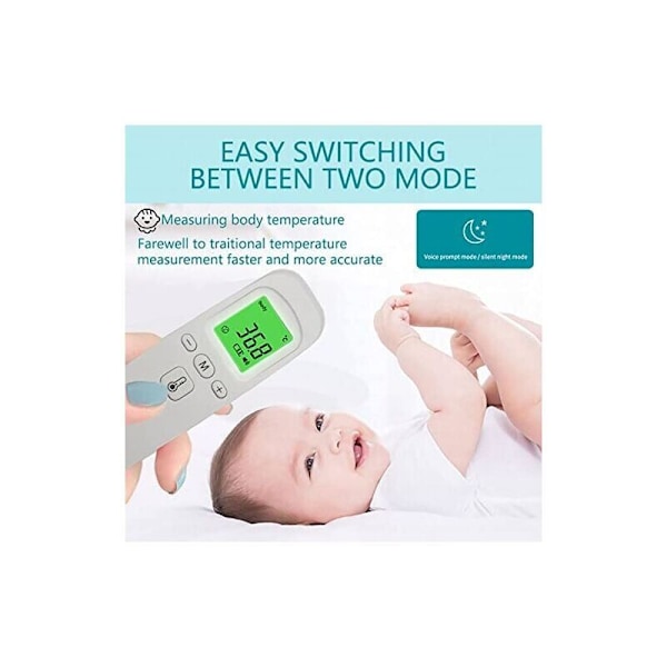 Medicinsk Infrarød Pande Termometer Berøringsfrit Termometer til Personer (Voksen Barn Baby) og Objektoverflade, LCD-Display Lydindstilling 30 Hukommelser
