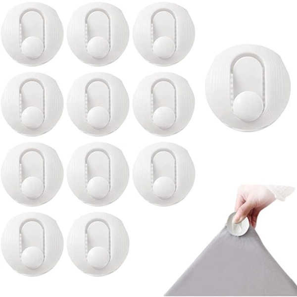 12 stk. dynefester, dynetrekk-klemmer, dyneklemme, dynetrekk-klemme, tang for dynetrekk, for laken, gardiner, sokker, håndklær