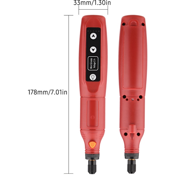 Sæt med mini elektriske slibeværktøjer med 5-trins justering, USB-opladning, sæt med genopladelige bærbare værktøjer 2000 mAh med Li-ion batteri,