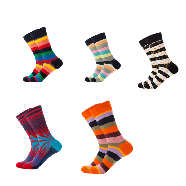 Morsomme sokker for menn, fargerike og interessante mønstre, combed co