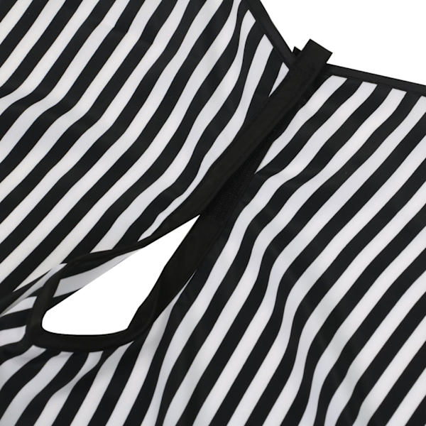 Frisør/Barber Shawl - Justerbar Sort og Hvid Stribet Hårklippingskåbe - Kort Stil