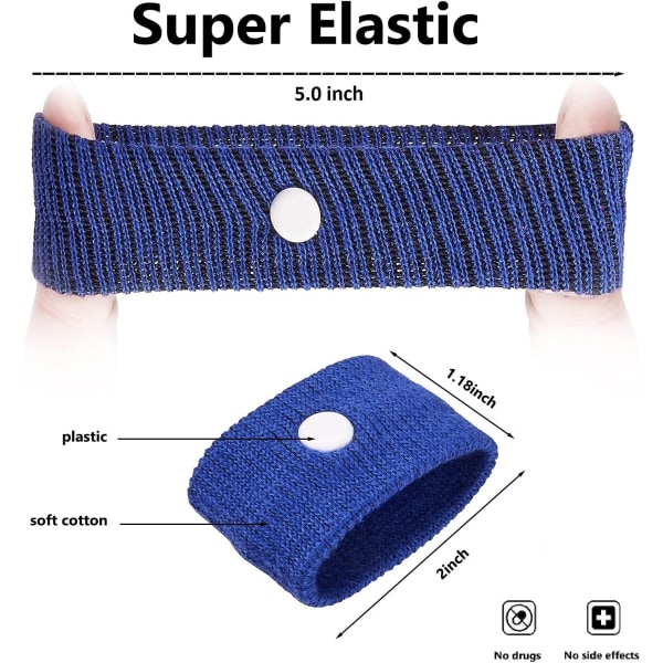 Antisjuka armband för barn, armband mot åksjuka, armband mot illamående för åksjuka (rosa och blå)