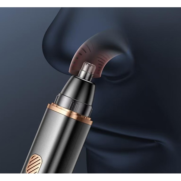 Øre- og næsehårstrimmer, elektrisk næse- og ørehårstrimmer, smertefri øjenbryns trimmer til mænd og kvinder (rose gold)