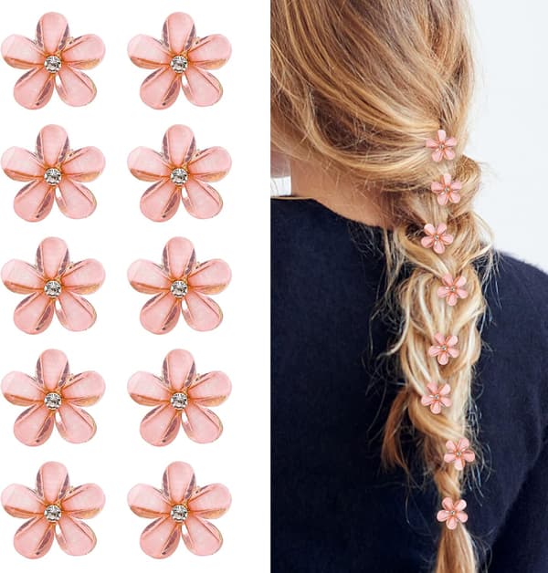 14 stk. Mini Diamant Hårklips (Rosa), Små Hårklips Hårklips Til Kvinner, Jenter, Søte Mini Hårklips Hårklips Til Daglig, Fest, Bryllup