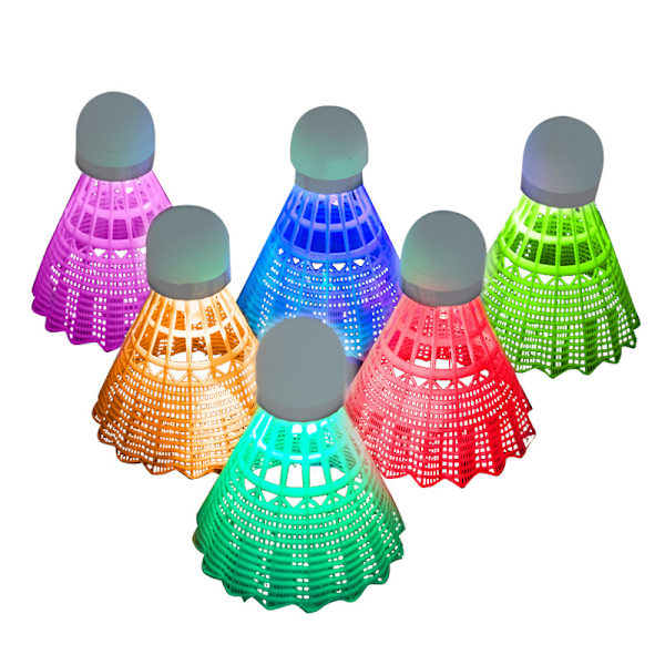 LED Badminton, 6 stk. Badminton Light Up Shuttlecock, LED Badminton Ball Shuttlecock, Nylon Badminton med stor stabilitet og holdbarhed til indendørs