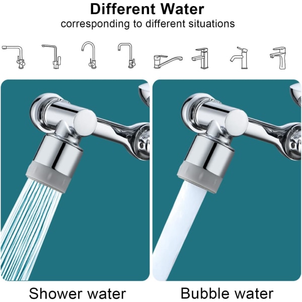 (Silver) 1 st, 360° Swivel Aerator, Swivel Extension Kranförlängare med Stänkskydd, M20 M22 M24 Kök Badrum Aerator