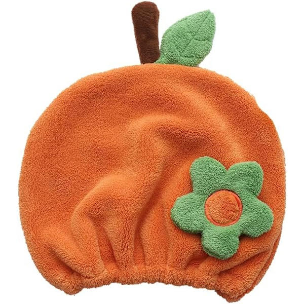 Hårhandduk för barn och flickor, söt blomma absorberande snabbtorkande badhandduksset, lämplig för bad, spa, simbassäng 20*24CM