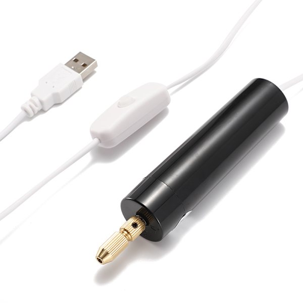 Mini elektrisk borr, DC 5V bärbar elektrisk USB-borr, 0,7-1,2 mm manuell mikroborrbitssats med 13 st bitar, för träplastpapper
