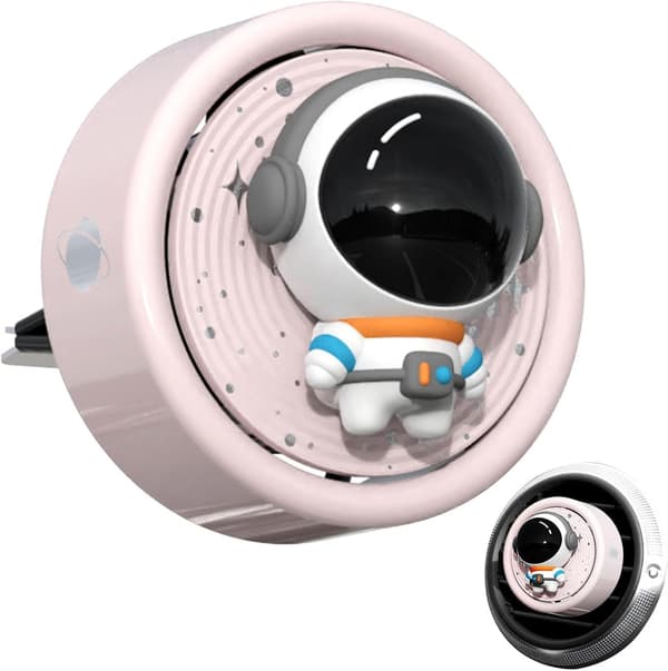 Sød astronaut luftfrisker ventilklemme, kreativ roterende lysende aromaterapi diffuser - tegneserie astronaut luftventil duft til børn
