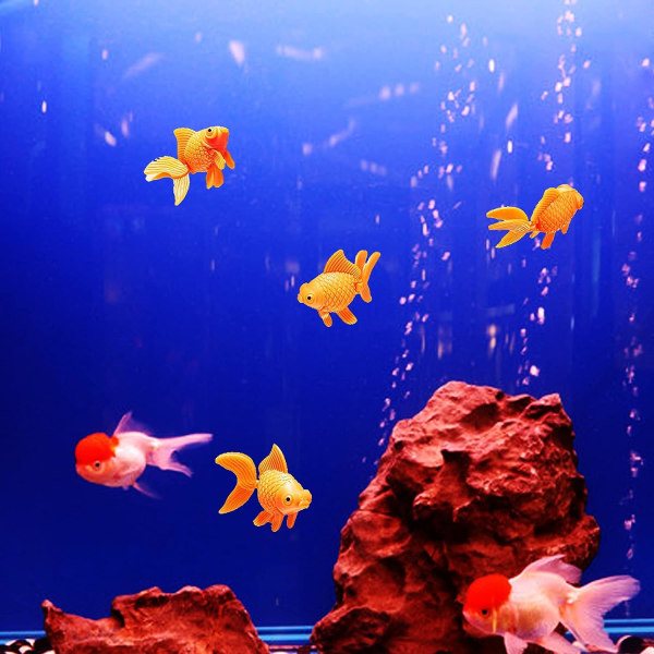 50 Stk Akvarium Plast Kunstige Fisker Realistisk Orange Goldfi