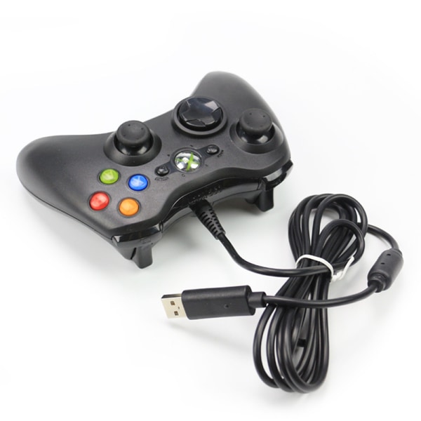 Joystick med kabel, USB styrspak för spelkontroll med dubbelt V