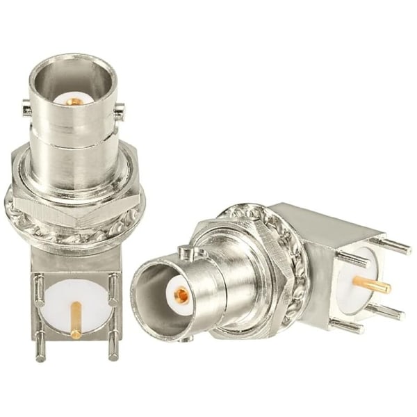 Kontakt BNC 50 OHM BNC FEMALE BULKHEAD SUD PCB Rettvinklet kontakt RF Koaksialadapter med Lavt Tap for RF Applikasjon CCTV Broadcast (5 deler)