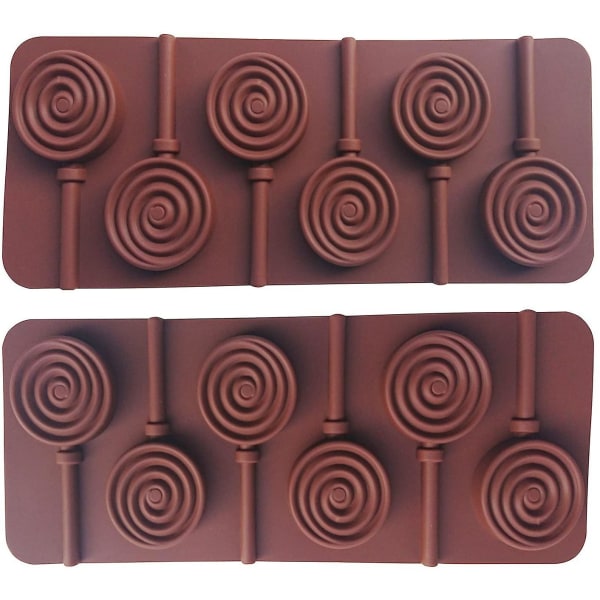 2 stk. Silikone Slikkepind Form DIY Silikoneform Runde Chokoladeforme