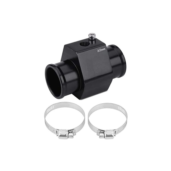 Vandtemperatursensor, biltemperatur vandtemperaturrøradapter temperatur vandsonde radiatorforbindelse (32 mm) (sort)