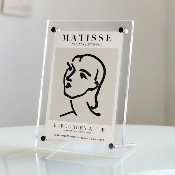 Krystalklar akryl fotoramme 6 tommer (0,3*15,3 cm) postkortdisplay stativ skrivebords fotoramme billedramme bordkort