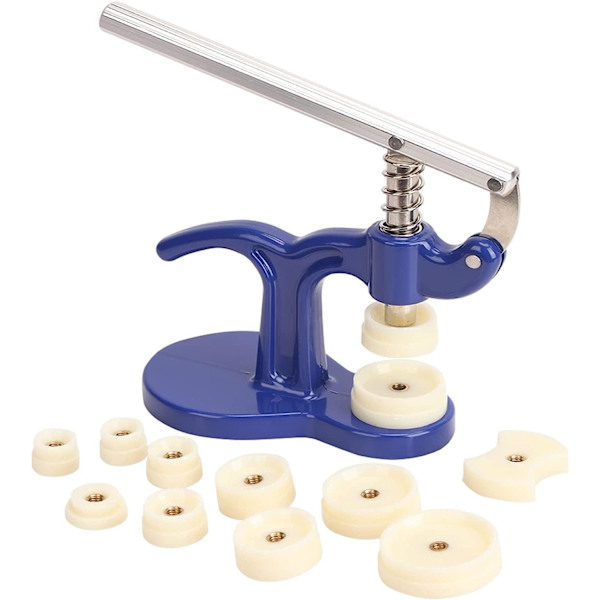 Klockverktyg Press Closer Klockreparation Verktyg med 12 Plastinsatser Tryckplattor