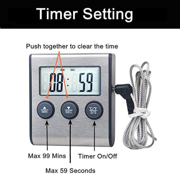 Termometer for fryser - Alarm for temperaturmåling i sanntid i kjøleskap