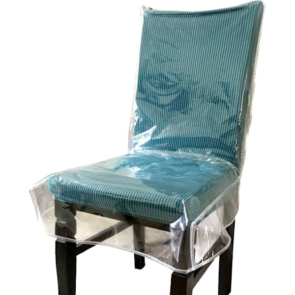 Plastöverdrag för matstol med ryggstöd, transparent vattentätt PVC-överdrag, passar för 57,5 x 50 cm (1-pack)
