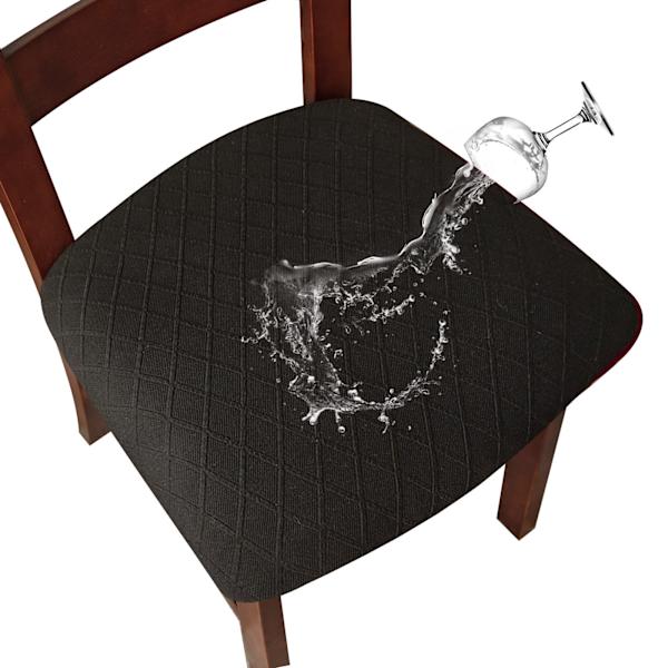 Svart, 4 st elastiska jacquard stolsöverdrag stretch präglat stolsöverdrag för matsal