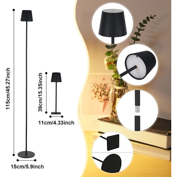LED bordlampe Moderne gulvlampe med taktil kontroller med variabel intensitet med 3 fargetemperaturer for stue designkontor