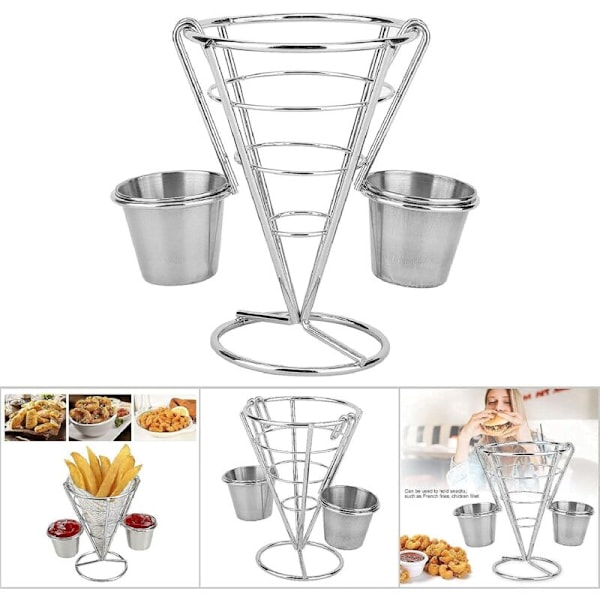 Metall Fransk Fries Holder, Buffet Cone Snack Display Stand Kan Brukes Til Å Holde Friterte Snacks Kyllingfilet