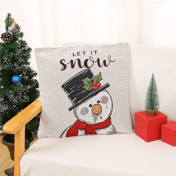 Rød juleputetrekk, sett med 1, julepynt til landsted, hjem, sofa (tilfeldig mønster)