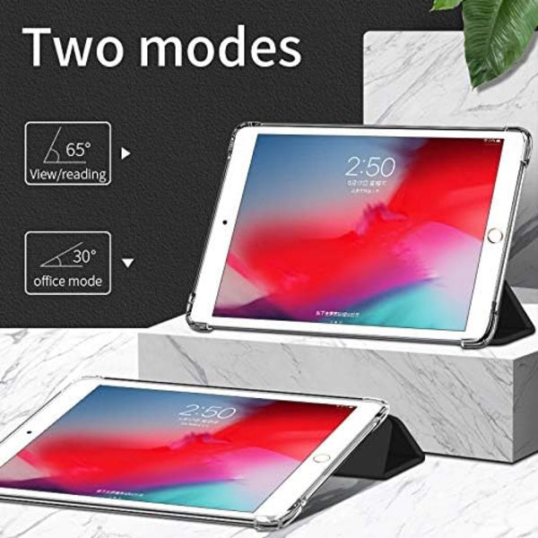 Fodral för iPad Air 4, Pro 11 Mjukt Genomskinligt TPU-baksida, Stötsäkert Skyddsfodral, Lätt Hållbart Smart Skal med Auto Sleep/Wake, Svart