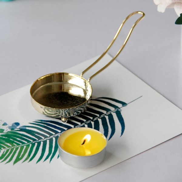 Håndholdt stearinlyskopp Enkel moderne stil Gullmetallholder lysestake