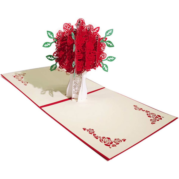 Card for Valentine's Day, Birthday Card for Lovers, 3D Pop Up Greeting Card for Lovers Birthday (Bouquet of Roses)