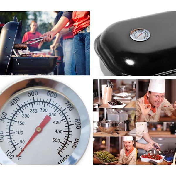 Analogt matlagingstermometer - temperaturbestandig - for grill, potter, damper, røykerom - 10 ° C til 500 ° C