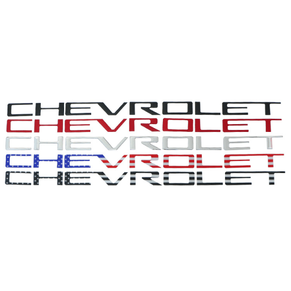 Lämplig för Chevrolet SILVERADO bakluckaetikett, CHEVROLET modifieringsetikett, pickup etikett 3D-märkning (svart)
