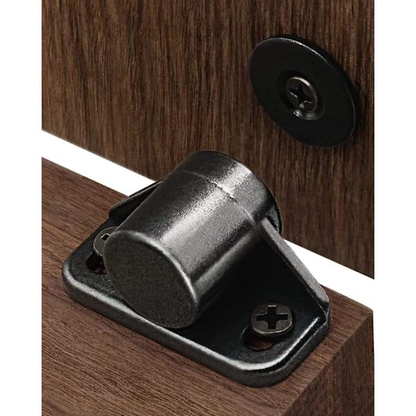 Skab Dør Magnet, 8 Stykker Sort Skab Dør Magnet Med Skruer Zink Legering Magnetiske Lukninger Stærk Magnet Til Dør Skuffer Skab Vindue Smelte F