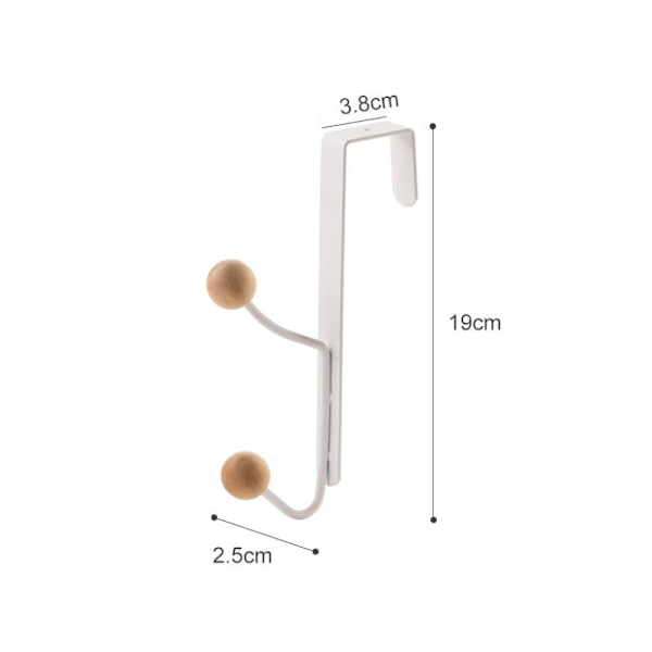 Sæt med 4 over-the-door kroge, T-Audace dobbelte knager, Heavy Duty Metal Træ Knager Organizer Holder til ophængning af frakker, hatte, badekåber håndklæder
