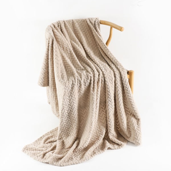 Knækket hvid polar plaid til sofa og seng, 50 x 70 tommer, flannel plaider i blød og behagelig dekorativ jacquard jacquard, let og varm legetøj