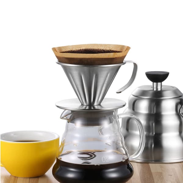Rustfritt stål filter universal drypp preget håndbrygg kaffekopp drypp redskap (1 stk)