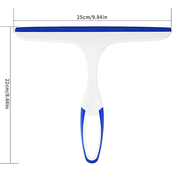 2 st glasrengöringsskrapa för duschväggar, skrapa tvätt torkare för spegel, golv, glas, badrum, fönster blå