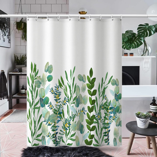 Mugresistent bruseforhæng 180x200cm, maskinvaskbart stof bruseforhæng rustfrit, boheme-stil polyester bruseforhæng (180_x_200_cm, Flami