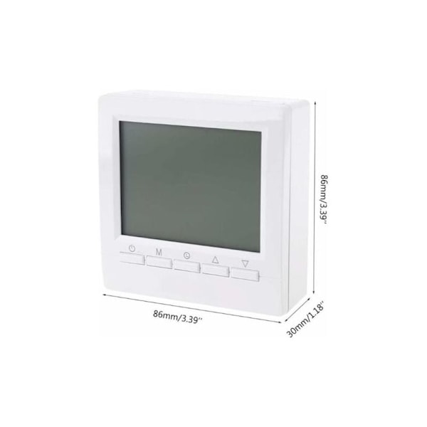 Smart Väggtermostat med LCD-display för Golvvärme - Blå Bakgrundsbelysning