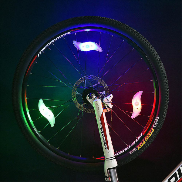 2 stk 3 lystilstand Led Neon cykelhjul egerlys vandtæt farve cykel sikkerhedsadvarselslys cykellygte