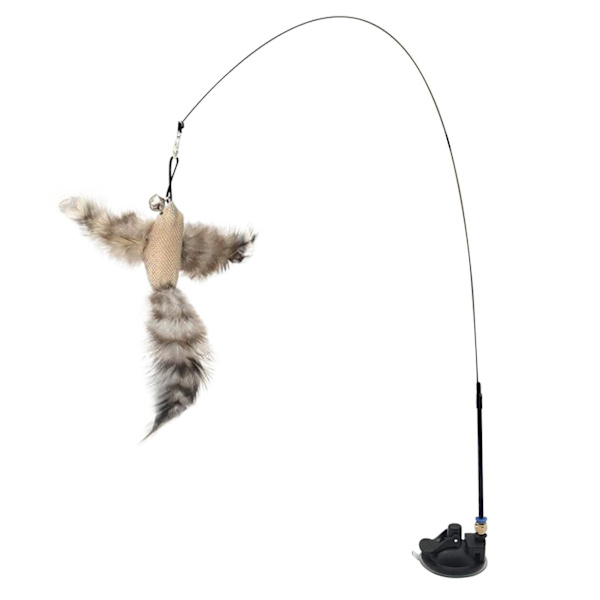 Kattfjäderleksaker, interaktiva infällbara husdjursleksaker med sugkoppsfäste | Rolig kattpinne kattfjäderleksak katt leksaker presenter