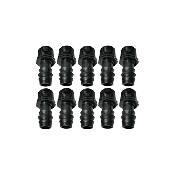 Pakkaus, jossa 10 kpl Ø16mmx1/2'' Uros Piikkiliitin Tippaletkuadapterit/Liittimet Ulkokierre (Ø16mm letkulle) - Liitin Kastelu-/Vesijärjestelmään
