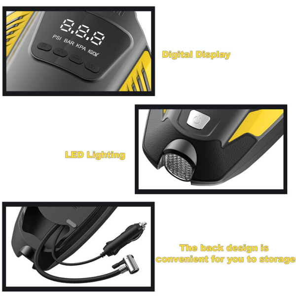 12V Bil Intelligent LED Digital Display Luftpumpe