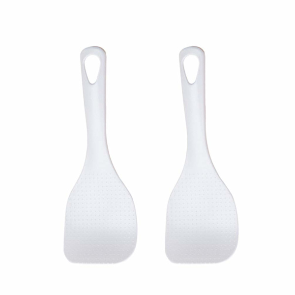 Risskokare 2 st plast risskopa Non-stick grötskedar Non-stick risskopor skopa serveringsskedar för köksredskap (vit)
