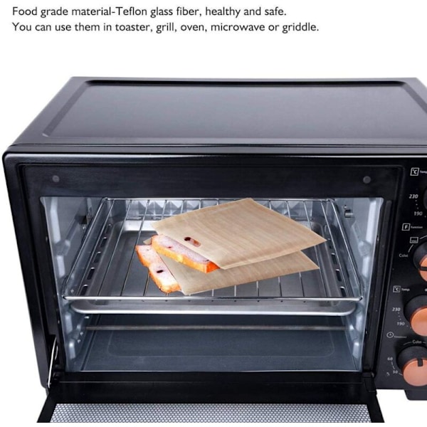 Non-stick toastposer, enkle å vedlikeholde, gjenbrukbare og varmebestandige, for bakverk, pizzabiter, toast, ostesmørbrød, kyllingnuggets og toast
