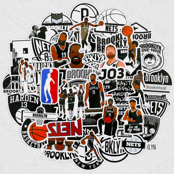 50 stk. NBA Combo Series Basketball-klistremerker for vannflasker, drikkebeger, bagasje, skateboard, støtfanger, utklippsbok, kopp, gaveklistremerker for barn, tenåringer og voksne