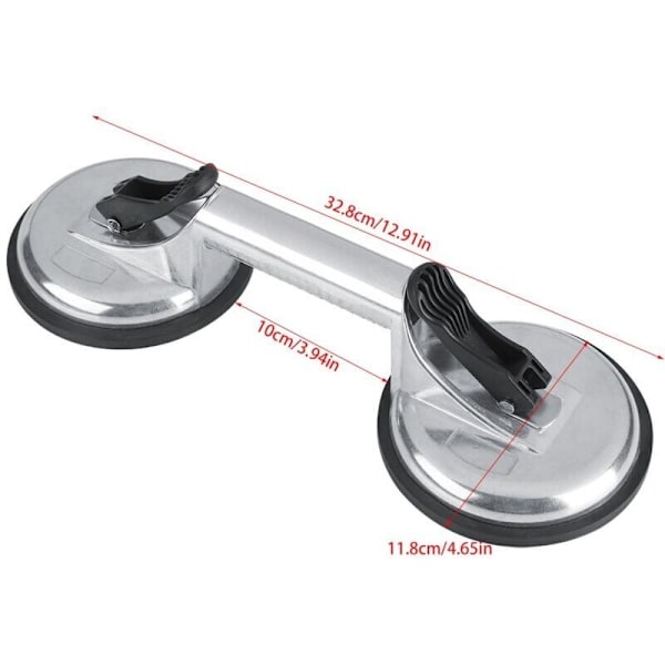 Dobbel Aluminium Sugekopp Dobbel Håndtering Sugekopp Maksimal Løftekapasitet på 105 kg Flat og 85 kg Vertikal for Transport av Husholdningsapparater
