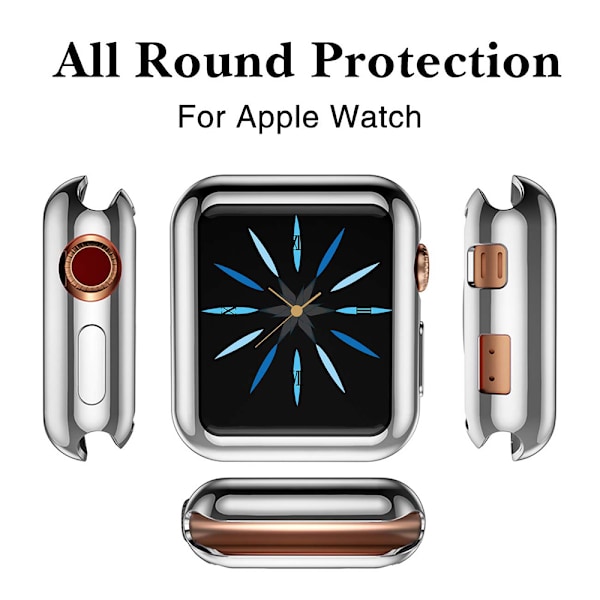 Heltäckande TPU-fodral Apple Watch 4/5/6/SE skärmskydd 44mm Klar